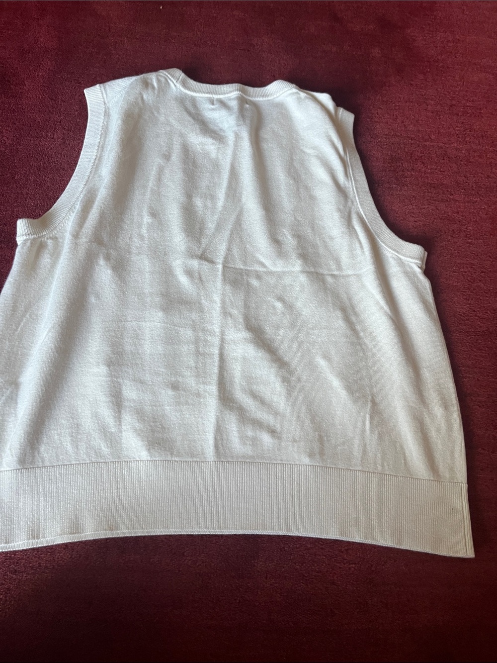 Karl Lagerfeld Ivory Pearl-Embellished Sleeveless Knit Top - Picture 4 of 5